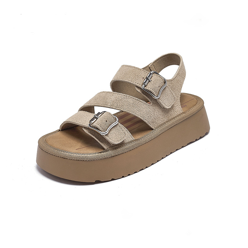 Sandalias de plataforma Augustion para mujer 2025 nuevo estilo de verano para llevar sandalias y zapatillas Birkenstock retro con falda