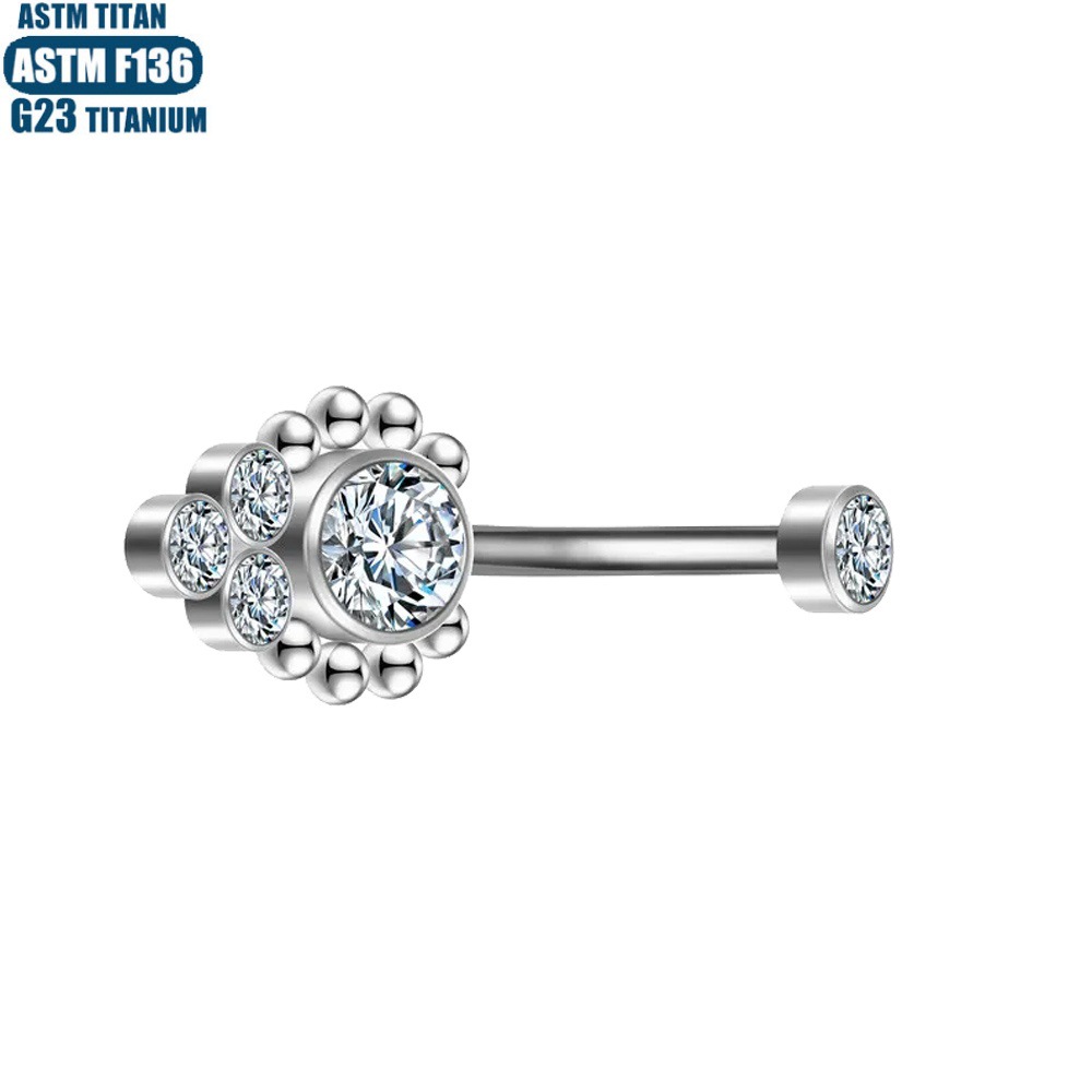 16G labret stud size and finish detail