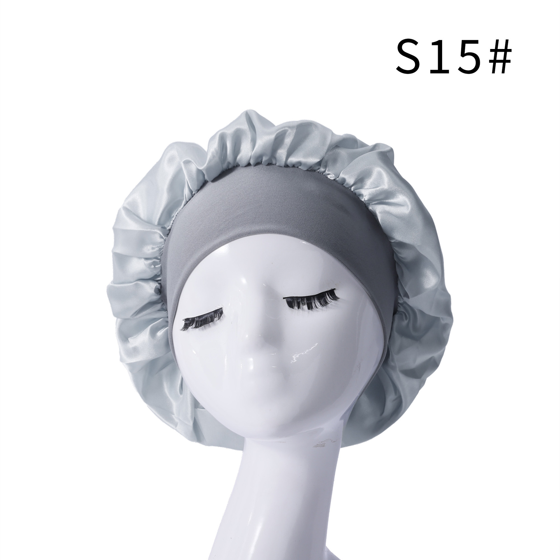 Europa y América clásica sombrero de baño de color sólido adulto transfronterizo moda transfronterizo satén amplio sombrero de dormir damas quimioterapia cuidado del cabello