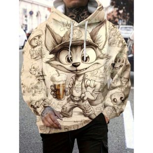 H 54895 Printed hooded men's sweatshirt �Bñ���l�¿羳��