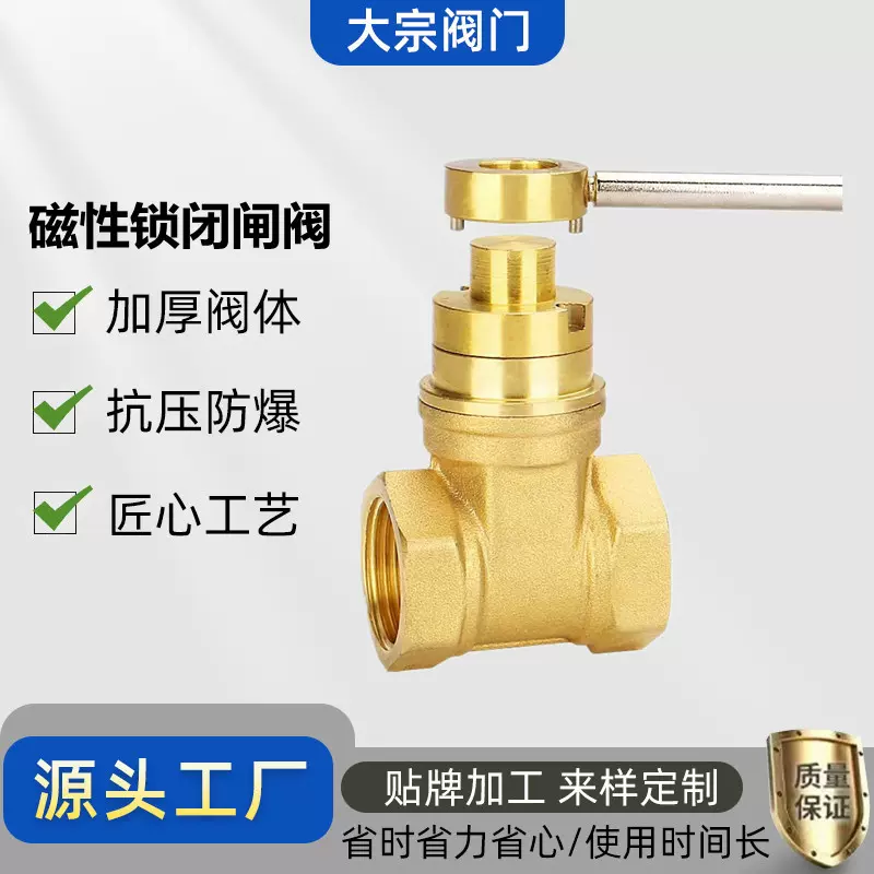 黄铜阀门玉环厂家锁闭闸阀防盗加密闸阀自来水管表前磁性锁闭闸阀