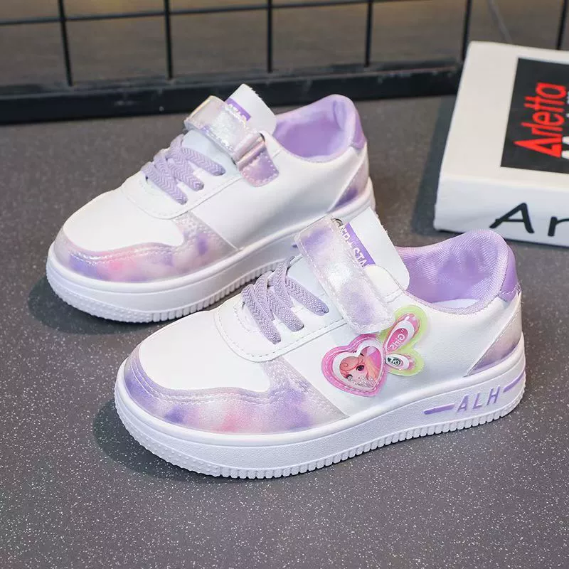 Детские кроссовки для девочек, весна-осень 2025, новые популярные кроссовки для начальной школы, белые кроссовки для девочек