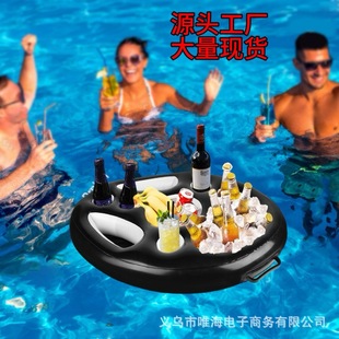 Amazon Water Inflatable Ice Bar Plate Pineapple Pool Drink Holder Creative Porous Coaster Floating Snack Tray