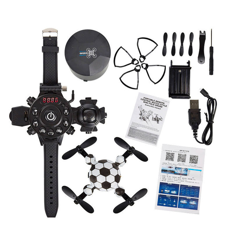 跨境热供2.4G遥控足球迷你手表四轴飞行器带wifi摄像头遥控无人机