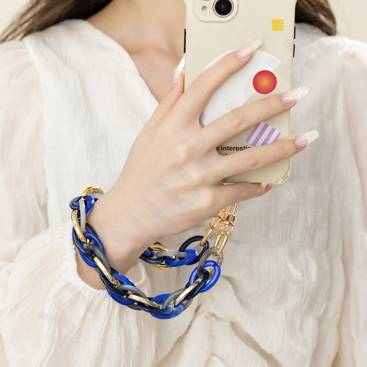 46g Weight Mobile Phone Chain Classification 1 Piece Quantity Alloy Material Geometric Pattern Vintage Style, Classic Style Style Vintage Style Classic Style Geometric Arylic Alloy Mobile Phone Chain 11