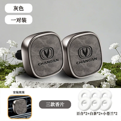 freshener for air — Car Perfume Aromatherapy - type-a-air-vent-changan-embossed-gray-pair-includes-6-fragrance-tablets