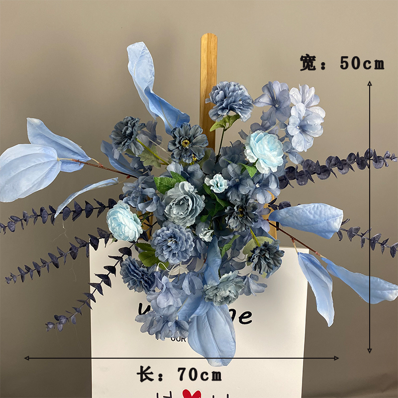 新款婚庆装饰地排花婚礼花艺T台路引花花酒店迎宾排花艺|undefined