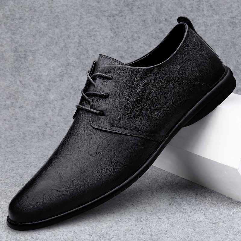 Популярная повседневная обувь из воловьей кожи, мужская деловая официальная одежда, мужская обувь, рабочая обувь, Мужская дышащая Молодежная Корейская обувь
