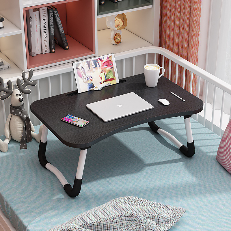 Escritorio de cama plegable mesa de computadora dormitorio dormitorio dormitorio estudio casero pequeña mesa de madera sólida