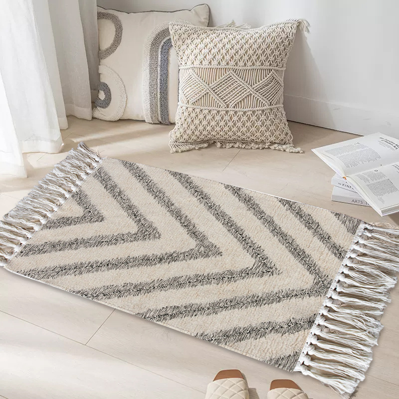 Simple Nordic Style Tufted Hand-Woven Carpet Hotel B&B Wear-Resistant Cooling Decorative Carpet Living Room Carpet