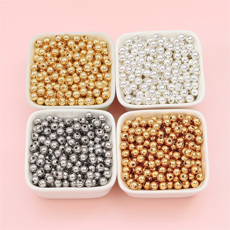 100 PCS/Package 50 PCS/Package Diameter 6 Mm Hole 1~1.9mm Copper Round Beads display picture 3