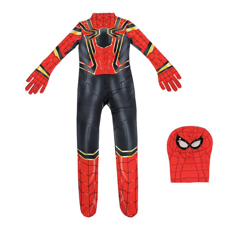 スチールスパイダーマンレオタードcos服远征子供アニメアダルト男性ハロウィーンコスプレ衣装|undefined