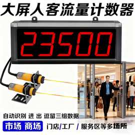 店铺门店人流量进出人数统记器大屏幕数显红外线感应客流量计数器