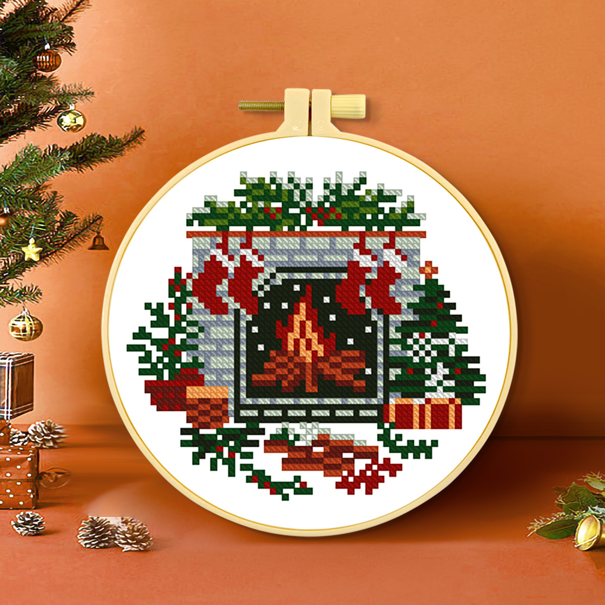 Mona Lisa Royal Crosspoint Navidad colección de un nuevo estilo de dibujos animados moderno simplista lindo redondo bordado de cruz