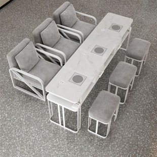 Light Luxury Manicure Table Set Vacuum Cleaner Single, Double and Three-Person Table and Chair Ins Style Popular Table and Chair Combination Set New Product