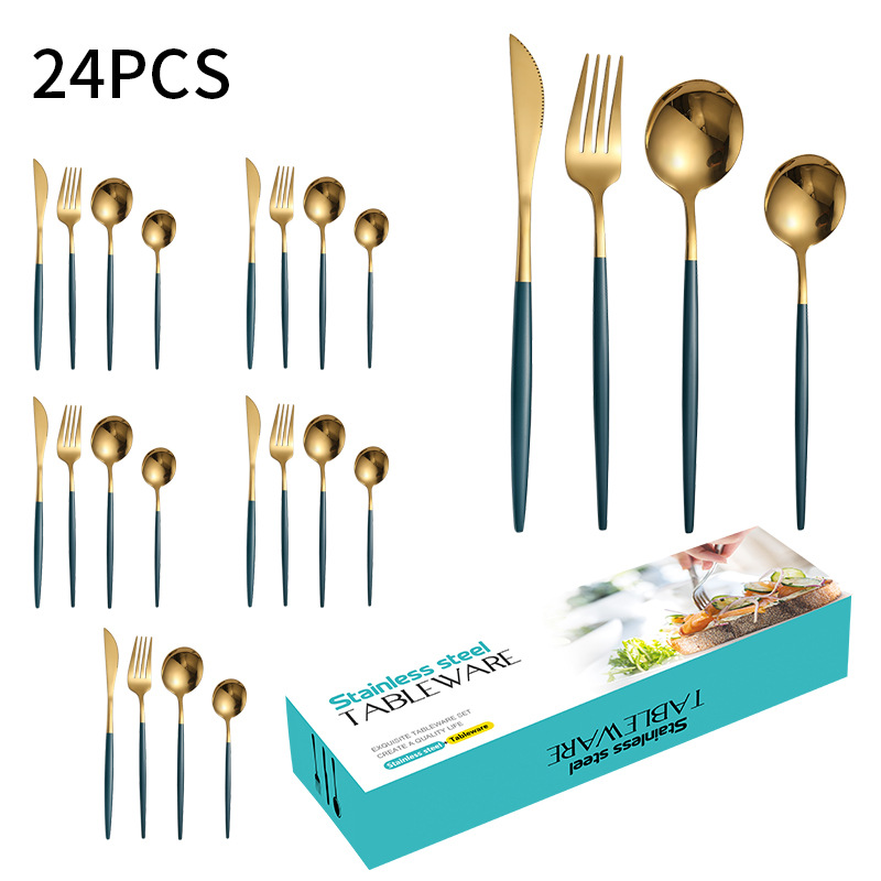 다크 그린 골드 24 개 세트