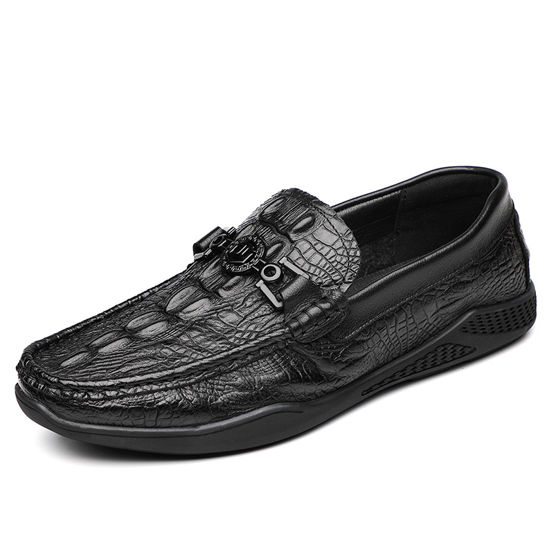 Nuevos mocasines de hombre de piel de vaca de capa superior de cuero genuino en relieve zapatos casuales zapatos de cuero sin cordones de moda mocasines sin cordones para hombres