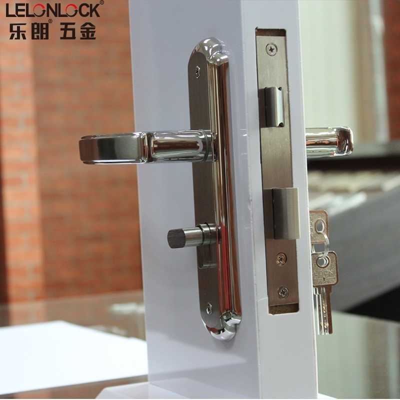 Personalizado 304 acero inoxidable estampado bloqueo de panel cerradura de puerta de núcleo falso cerradura de panel mecánico cerradura de puerta de madera interior universal