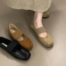 软底版~2025秋冬新款法式复古方头平底单鞋小众设计感玛丽珍鞋