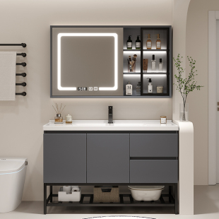 # 9C Solid Wood Ceramic All-in-One Basin Bathroom Cabinet Toilet Washstand Intelligent Washstand Washbasin Cabinet Combination