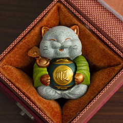 創意招財猫置物高級感小衆事務室工位デスクトップ茶卓工芸品装飾誕生日プレゼント