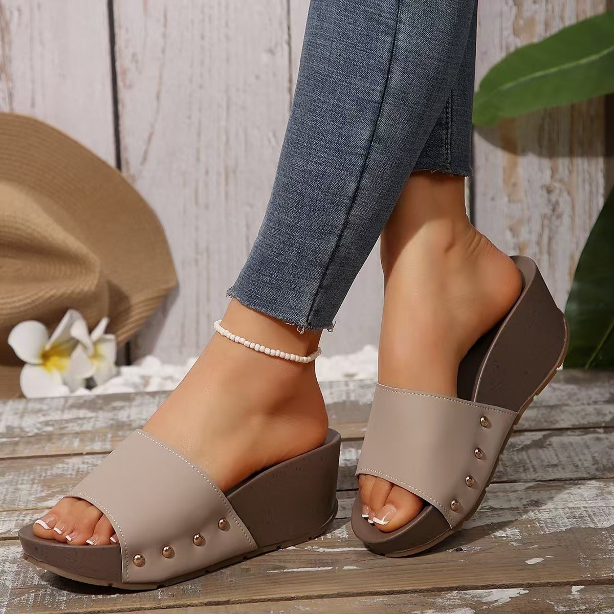 Wedge Sandals For Women Platform Open Toe High Heel Slippers_voghion.com