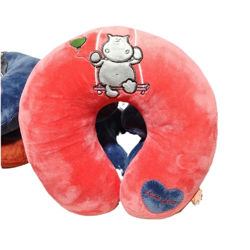 Almohada en forma de U de dibujos animados, almohada para el cuello, almohada para la siesta, linda almohada para el viaje en U, almohada para el cuello portátil, asiento para automóvil, reposacabezas transfronterizo