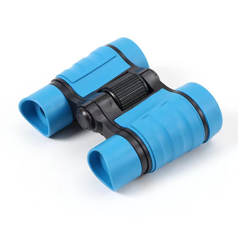 4x30便携儿童专用户外益智手持双筒望远镜彩色橡胶手柄防滑玩具