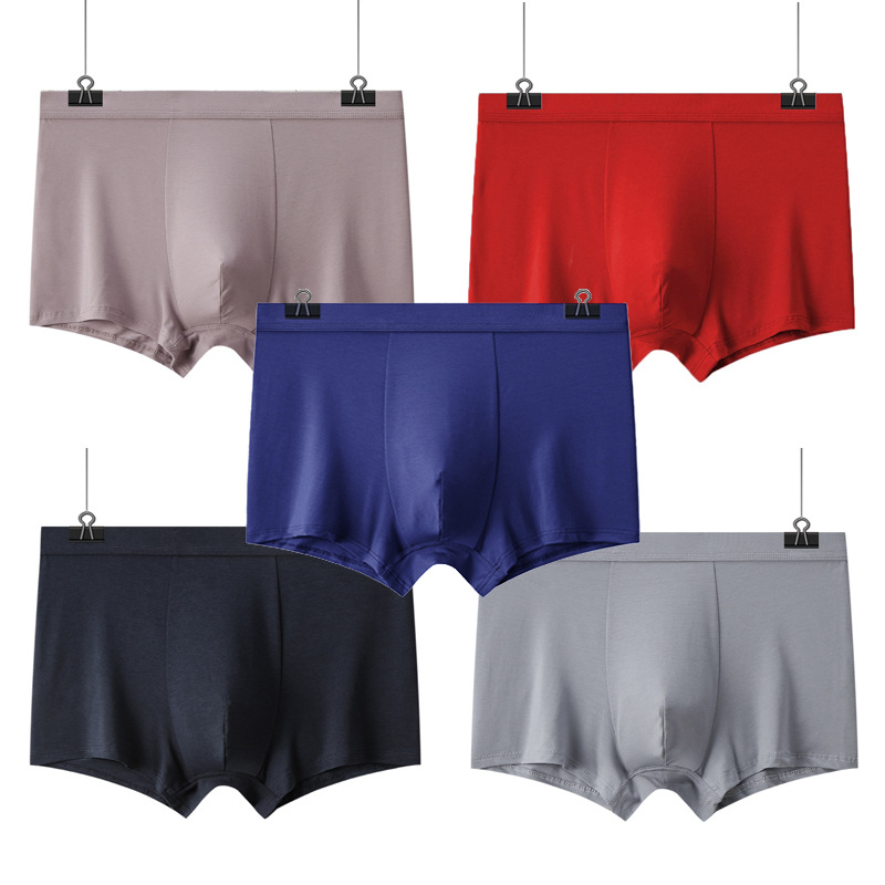 Pantalones interiores de hombre Modal sin huellas antibacterianas entrepierna transpirable de color sólido pantalones cortos delgados de cuadrangular para hombres