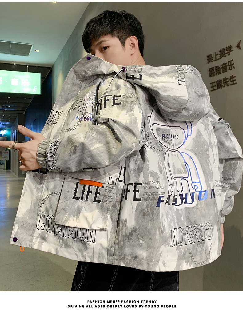 Men's Jacket Spring Autumn Trendy Loose Stand Collar For Men_voghion.com