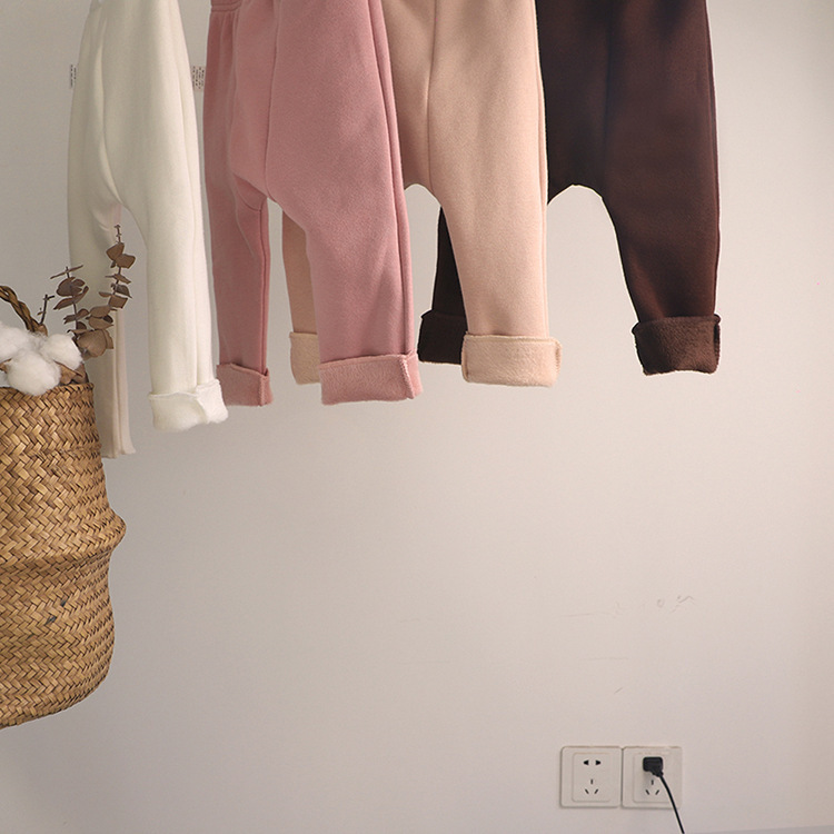 婴儿打底裤加绒加厚大PP裤简约纯色冬款大屁屁裤男女裤子秋款装