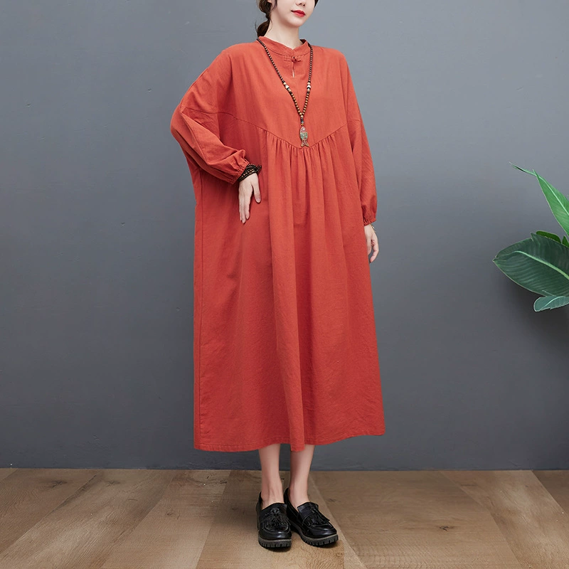 Spring solid retro long-sleeve, oversize, fitted