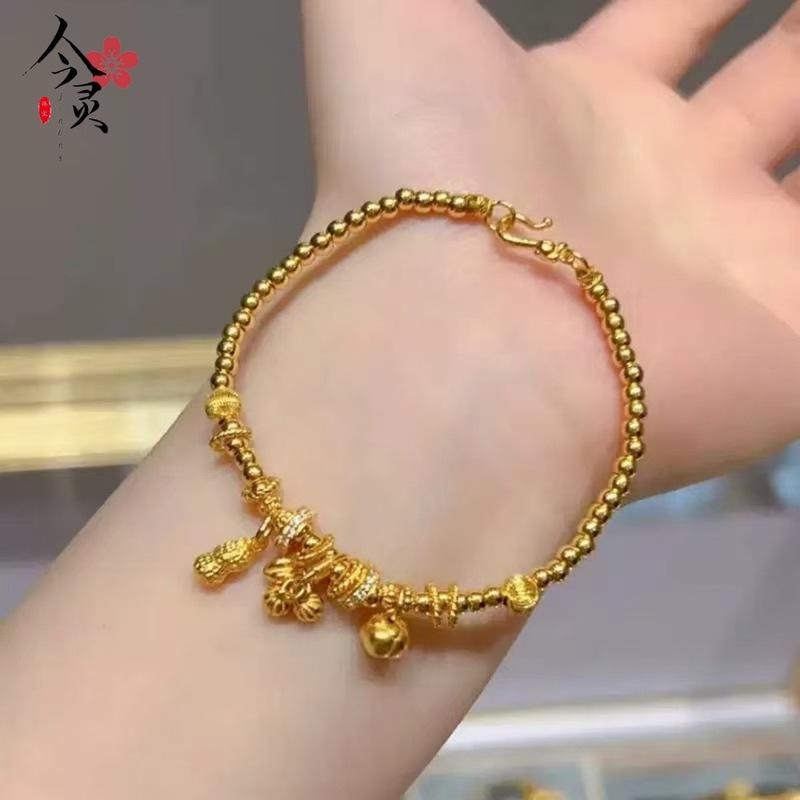 小红书款【好柿花生】手链女款光面圆珠好事发生盘缠手串手饰批发|undefined