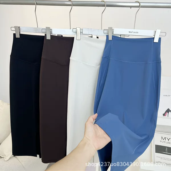 Lulu Bling Counter-Exclusives High-Waisted Slim-Fit Yoga Sports Skirt, Spring and Summer Slim-Fit Hip-Hugging Long Skirt