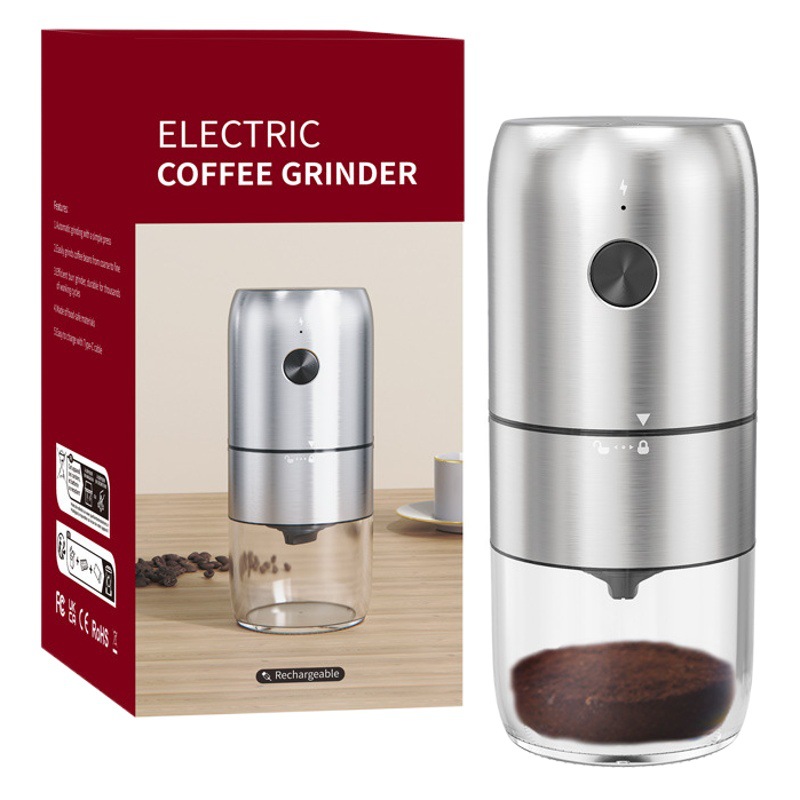 Fábrica transfronteriza de camping portátil de acero inoxidable núcleo de molienda recargable automático molinillo de frijol molinillo de café eléctrico