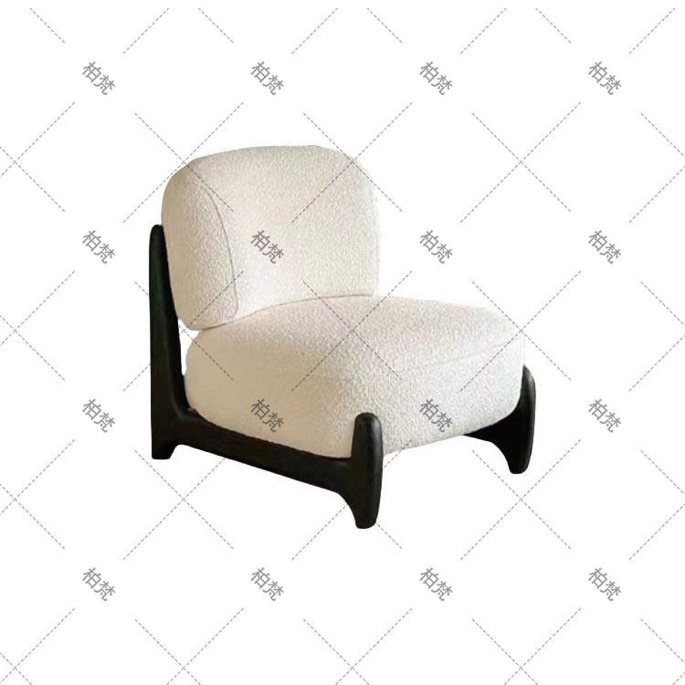Silla de ocio de madera maciza perezosa de mediana edad, sofá individual de diseño de madera de fresno, silla Hank, silla de tienda de té con leche de café