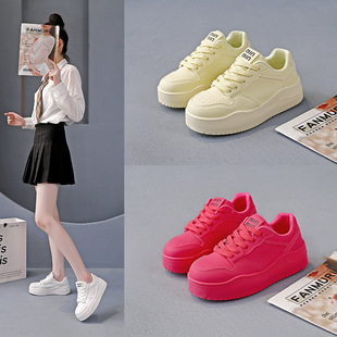 2025 White Shoes for Women Autum New K-Style Ins Female Students Casual Sports Versatile Thick-Soled Sneakers Mx-F01