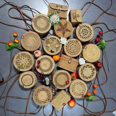 2020 Autumn New Literary Chinese Style Leather and Plant Fiber Woven Small Square Shoulder Bag for Women