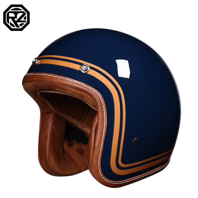 ORZ casco de motocicleta retro hombres y mujeres medio casco de motocicleta gorra 3/4 casco flash 300 3C certificación