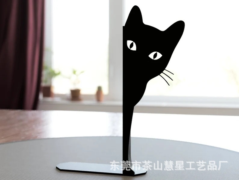 クリエイティブでかわいい猫の本立てPeeking Cat Bookend覗き見猫の本のデスクトップ整理器|undefined