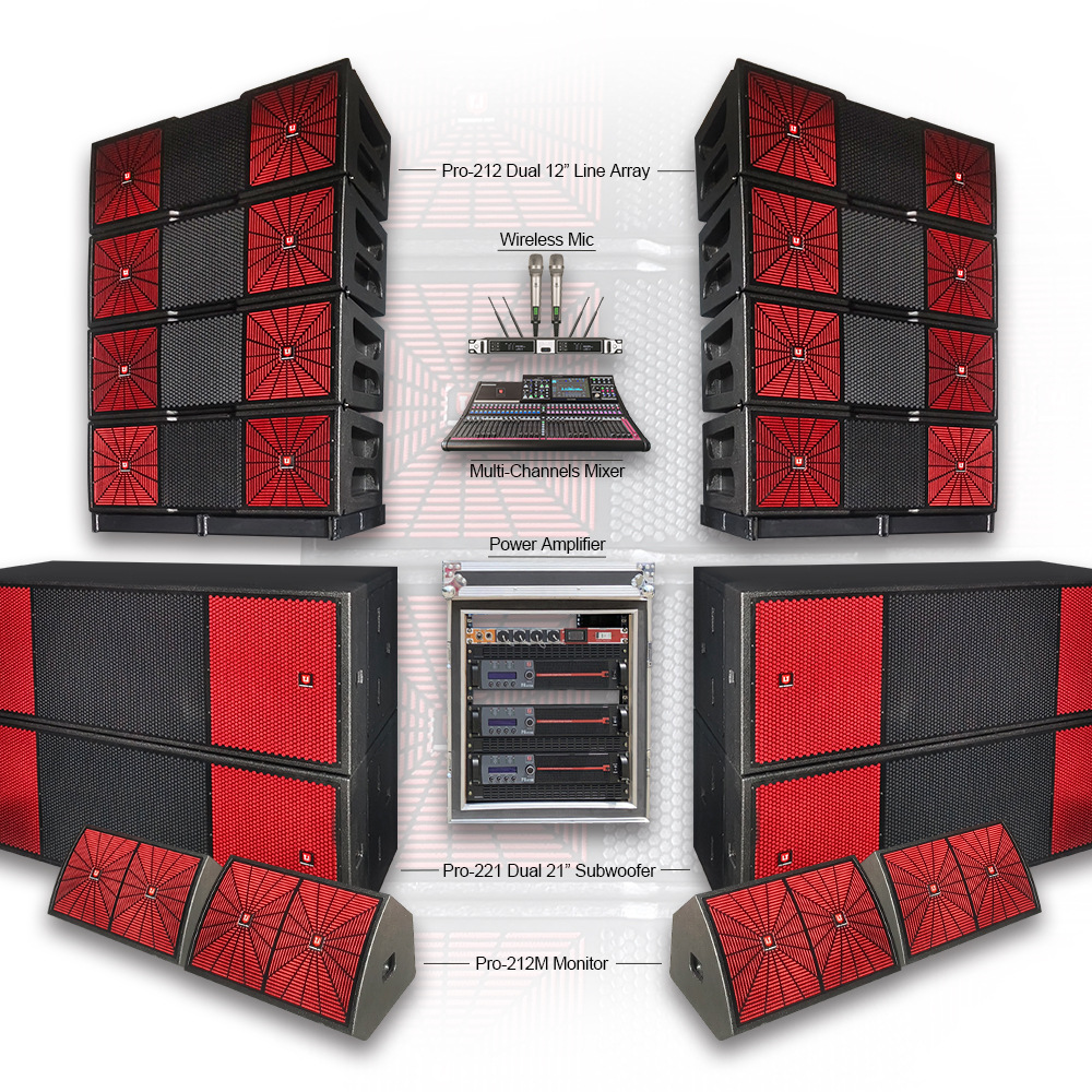 T.I Pro Audio 专业舞台线阵系统 户外防水 双12寸3分频线阵批发
