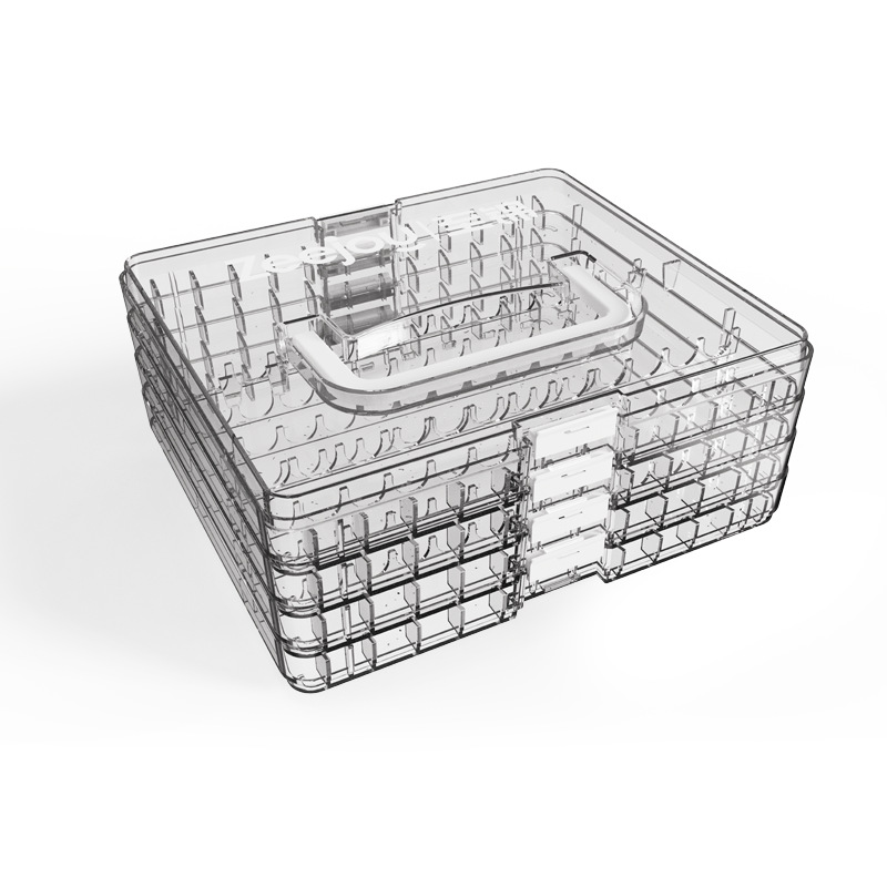 Caja de almacenamiento acrílico de tipo líquido directo para escritorio de gran capacidad especial portátil estratificado image 8