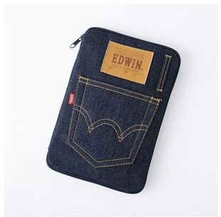 Japanese Simple and Fashionable EDWIN Denim Storage Bag Card Holder Organize Portable Travel Passed Holder ID Bag