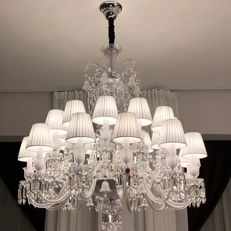 法式轻奢客厅水晶灯 欧式餐厅卧室灯奢华大气别墅复式楼中山灯具