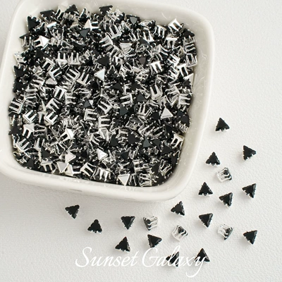 Zərgərlik ara hissələri — Gold Multi-Faceted Zircon Claw Drill - 4mmblack-silver-30-pieces