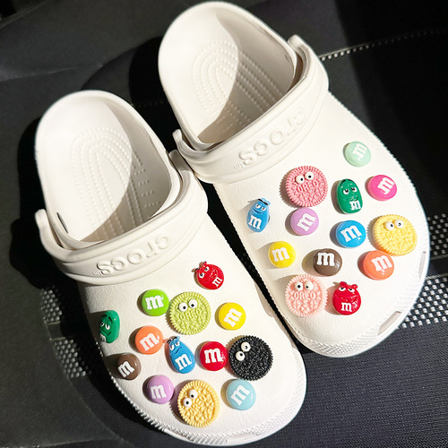 M expression bean biscuit clogs accessories shoe flower cross decorative buckle accessories shoe buckle three-dimensional