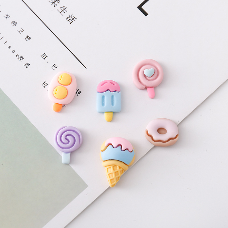 Cartoon diy resin jewelry accessories handmade material ice cream lollipop donut water Cup jewelry patch wholesale