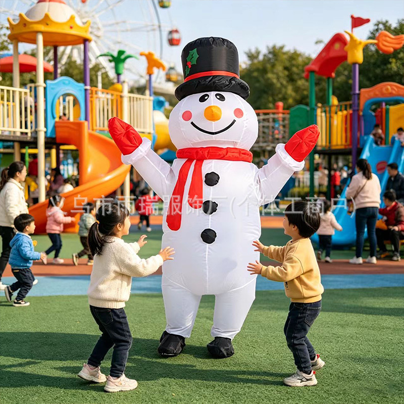 Fábrica de venta directa transfronteriza navideña muñeco de nieve festivales divertidos carnaval navideño cosplay ropa inflable