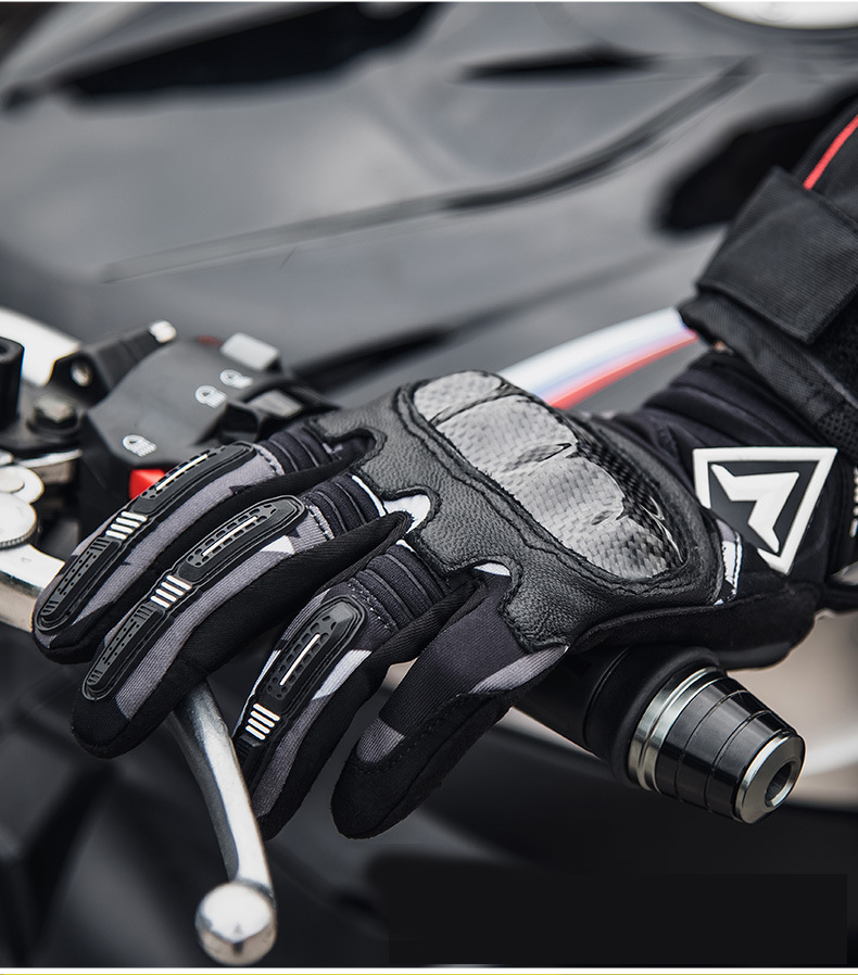 Mănuși de motocicletă din piele de oaie cu ecran tactil, pentru motociclete off-road, vehicule electrice, anti-cădere, echipament Knight, toate_voghion.com