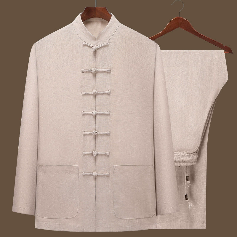 Retro thin colored long-sleeve for elderly, sleeves, set, Chinese style, plus size